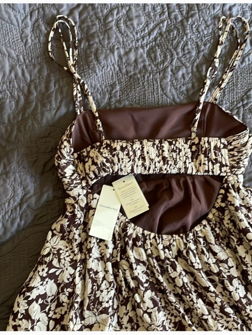 Abercrombie & Fitch Babydoll Crinkle Midi/Maxi Dress - Picture 8 of 8